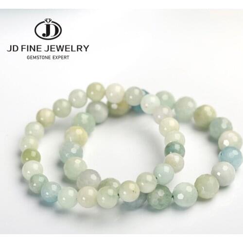 JD Natural Dream Aquamarine Bracelet Single Circle Crystal Bracelet Jewelry 6/8/10mm Beads Romantic Casual Crystal Yoga Bracelet