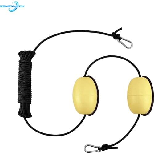 Kayak Tow Rope Boating Floating Throw Anchor Line With Dual Floats End Clips Float Rope Buoy Safety Gear Buoyant Yacht Accessory