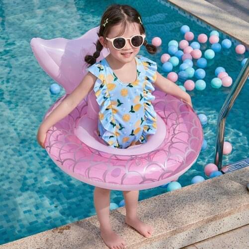 Mermaid Baby Float Inflatable Swimming Circle Pool Thicken PVC Children Waist Swimming Ring Outdoor Summer Float Toy