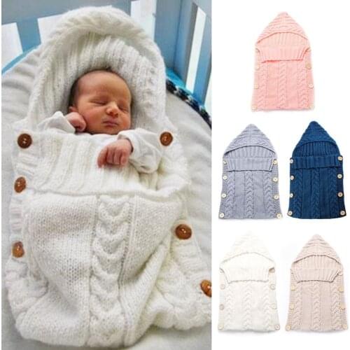 Baby Infant Sleeping Bag Acrylic Fibers Hoodies Swaddle Wrap Thick Warm Large Baby Sleep Mat Blanket Swaddling Sweater Newborn