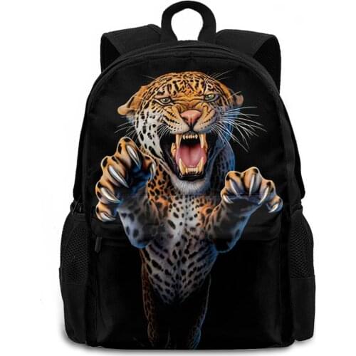 Ohmelody Designer Tiger School Backpacks Boys Men Causal Daypack Wolf 3D Animal Prints Personal Rucksack Travelling Bags