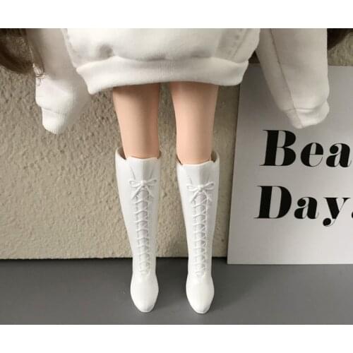 DLBell 1 Pair Blythe Doll High Boots Knee-high Heels for Blyth Azone, Licca, OB24, Barbie, Casual Shoes Accessories