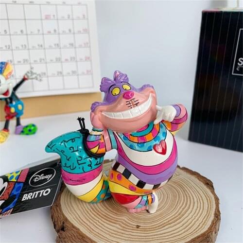 Disney 9cm Alices Adventures in Wonderland Cheshire cat action Figure Collectible Model Toy Cheshire cat resin toys
