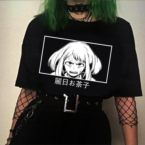 Anime My Hero Academia Shirt Ochaco Uraraka Eyes Summer Harajuku T Shirt
