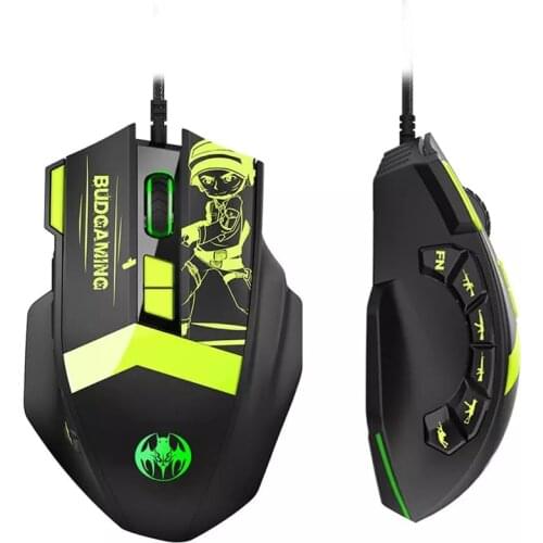 GM28 RGB Breathing Light USB Wired Mouse 12 Keys 7 Level 7200DPI Adjustable Programmable Gaming mice for PC Games