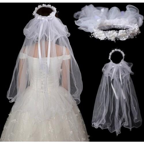 Bride headdress Korean fairy garland wedding bridesmaid veil flower girl beach wedding dress wedding hair accessories