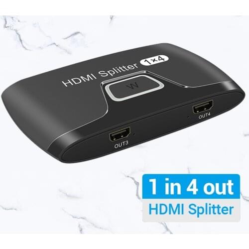HDMI Splitter 4K/30Hz 3D 1 in 4 out HDMI Switch for HDTV Mi Box PS4 1x4 HDMI Switcher HDMI Splitter