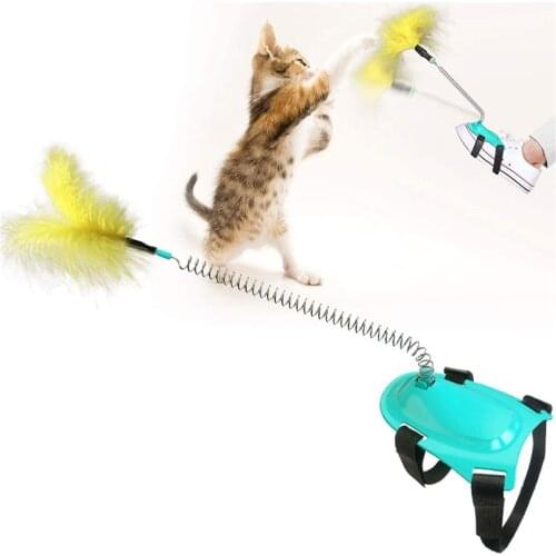 Cat Toy Foot Funny Cat Stick Spring Funny Cat Stick Feather Cat Interactive Toy Practical Delicate Durable Pet Supplies