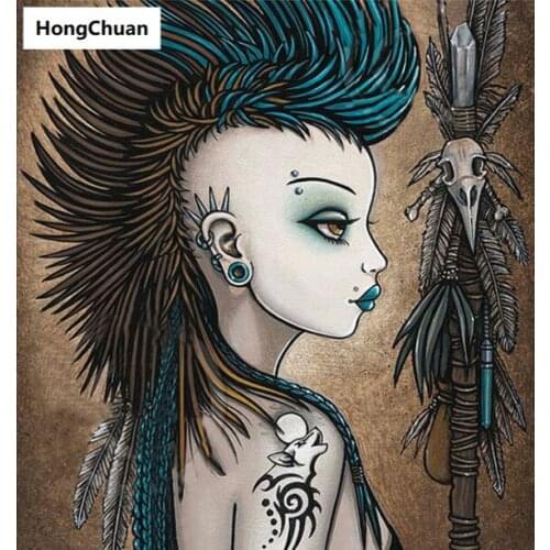 Personality girl cartoon mural 5D DIY round/square diamond painting embroidery mosaic cross stitch home decoration new year gift