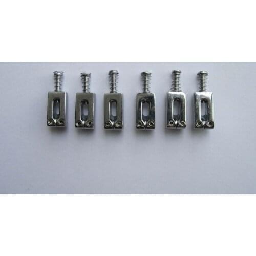 KAISH Set of 6 Chrome Guitar Narrow Spacing Saddles fits TL Bridge ST Trem Bridge
