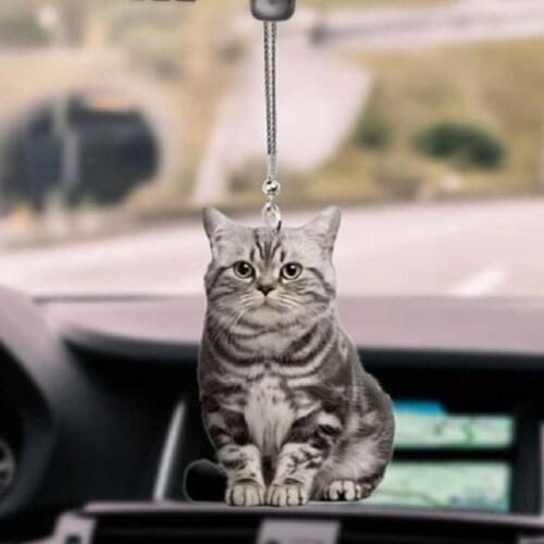 Creative Dog And Cat Car Pendant Backpack Ornament Cute Hanging Ornament Keychain Interior Decor Home Decoration Accessories