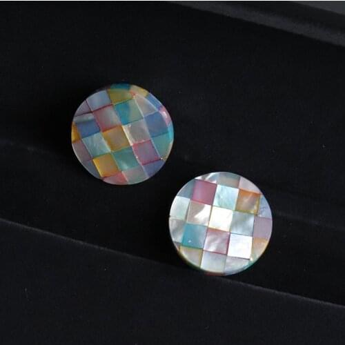 21MM 4Pcs 100% Natural Pearl Colorful Shell Splice Round Jewelry Loose Beads Jewellery Accessories Findings