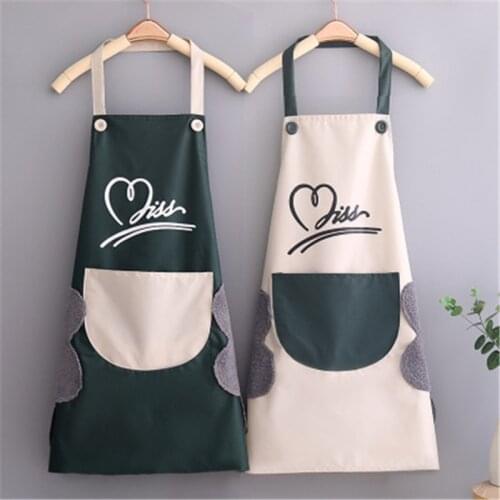 Kitchen waterproof hand wipe apron adult apron can wipe hands household apron work clothes home accessories