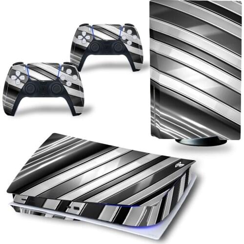 Metal PS5 Disc Edition Skin Sticker for Playstation 5 Console & 2 Controllers Decal Vinyl Protective Skins Style 4