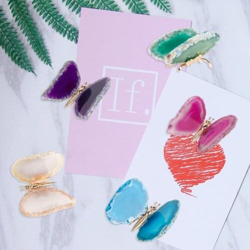 Cute Butterfly Stones Ornament Decorative Creative Unique Natural Agate Slice Butterfly Stones for Desktop Home Decor Gift