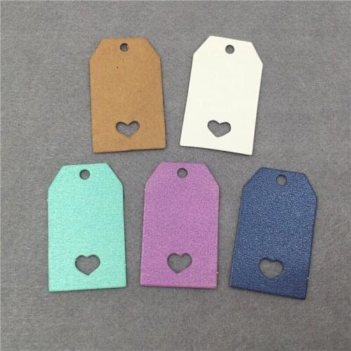 Multi-Color Jewelry Box Blank Price Hang Tags Handmade Kraft Paper Box Bag Packing Labels Tags With Small Heart 100Pcs/Lot