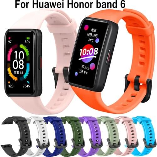 Soft Silicone Sport Straps For Huawei Honor Band 6 Replacement Wristband Bracelet For Honor Band6 Waterproof Smart Watch Strap