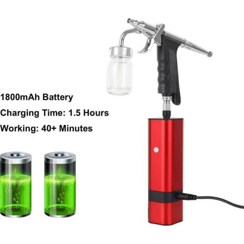 Cordless Airbrush Kit with Siphon Trigger Type Spray Gun for Art Model Body Paint Artist Makeup Nail Tattoos Cake Tools