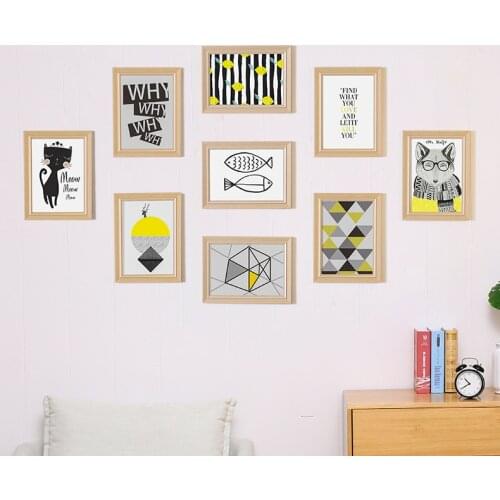 7 inch nine palace wedding photo frame wall hanging creative combination living room imitation solid wood photo wall
