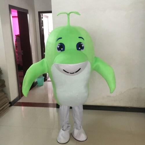 New Hot Sale Green Dolphin Fancy Dress Party Dress Adult Character Halloween Cosplay Mascot Costume