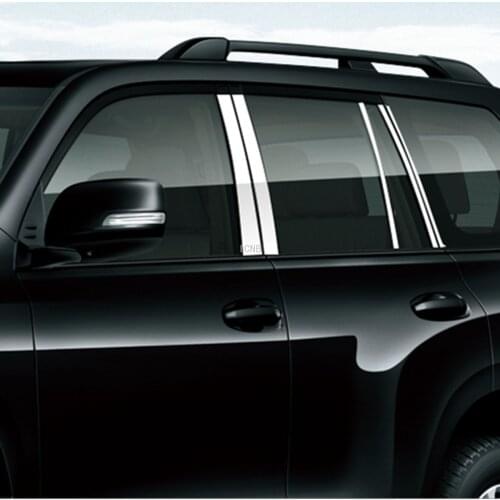 For Toyota Land Cruiser Prado 120 2003 2004 2005 2006 2007 2008 2009 Stainless Steel Windows Are Striped