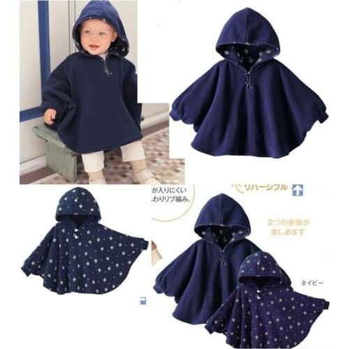Wholesale Fleece Combi Baby Coat Babe Cloak Two-sided Outwear Floral Baby Poncho Cape Infant Baby Coat Childrens Clothing WT01