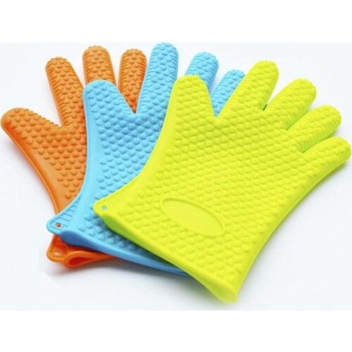 Wholesale Heat Resistant Silicone Glove Cooking Baking BBQ Oven Pot Holder Mitt Kitchen Red SN2840
