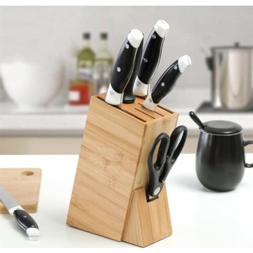 Creative Wood Knife Holder Bamboo Knife Block Stand Multi-Functional Chopsticks Shelf Rack Spoons Storage Box Kitchen Organizer