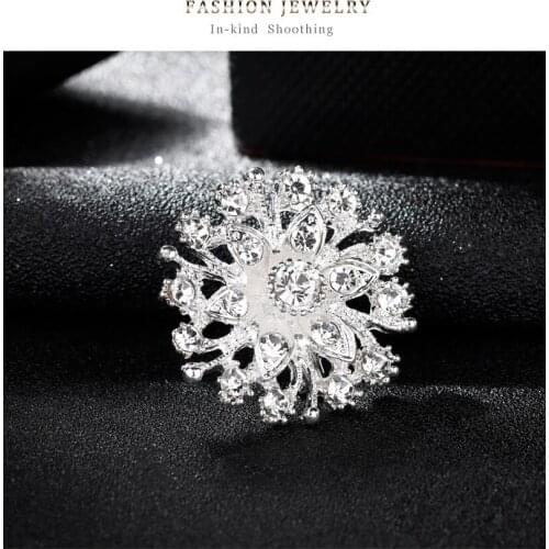 Clear Crystal Rhinestones Diamante Brooch Pins for Women Dress Scarf Brooch Fashion Jewelry Accessories Gift AB004