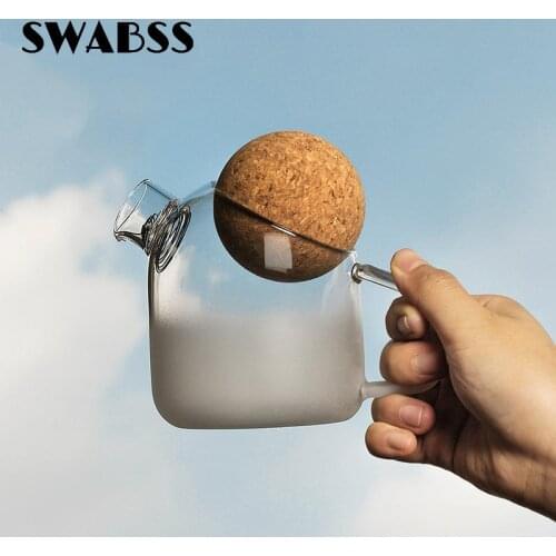 Transparent Borosilicate Glass Teapot Heat-Resistant Household Flower Teapot Fruit Juice Container Decanter for Water for Lemon