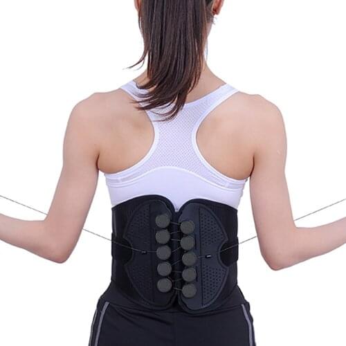 Adjustable Pulley System Rope Double Pull Waist Support Belt Medical Therapy Orthopedic Breathable Lumbar Lower Back Brace Belt