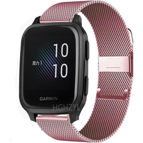 Watchband for Garmin Venu Sq Music Milanese Strap for Forerunner 645 245M Vivoactive3 Bracelet Replacement Wristband Correa