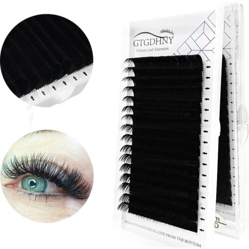 16rows Classic Individual Eyelash Extension Supplies False Professional Faux Mink Eyelashes Extensions Russian Volume Lashes