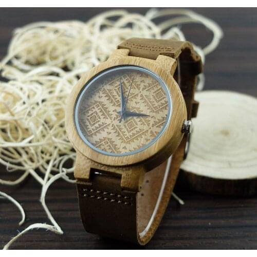 Luxury Brand Men Bamboo Wood Watches Men and Women Quartz Clock Fashion Casual Leather Strap Wrist Watch Male Relogio Gift
