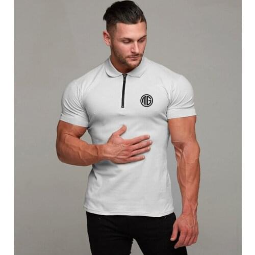 Brand New Mens Short Sleeve Polo Shirts Cotton Casual Fitness Fashion Polo Shirt Clothing Bodybuilding Trend Sport Polo Shirts