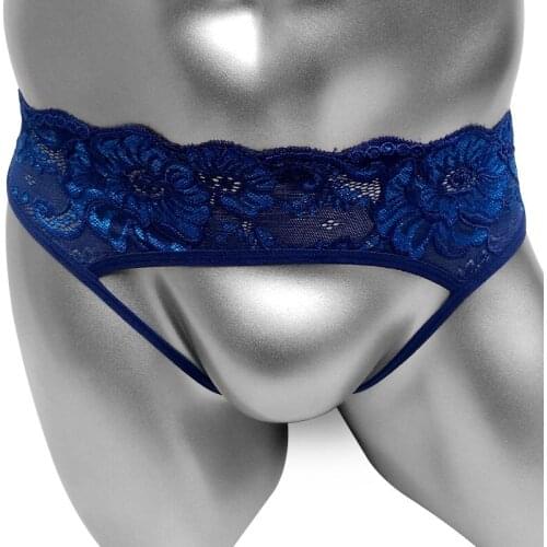 Sexy Transparents Sissy Lace Panties Open Crotch Mens Bikini Thong Underwear Jockstrap Gay Underpants