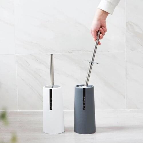 Toilet Brush Holder Sets WC Household Floor Standing Bathroom Cleaning Accessories Stainless Steel Long Handle Cleaning Brush