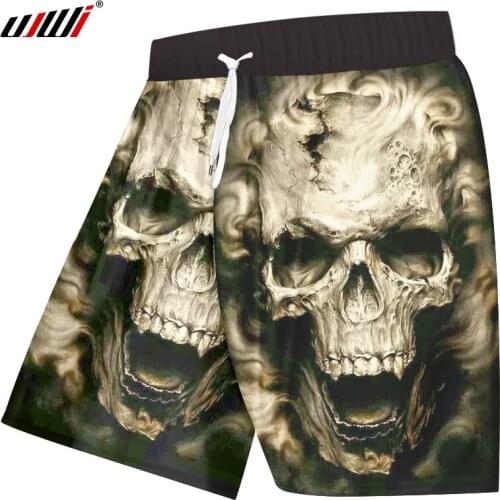 UJWI New Brand Mens Shorts Summer Horrible Devil Skull Print 3d Casual Shorts Personalized Boys Boardshorts Bodybuilding Clothes