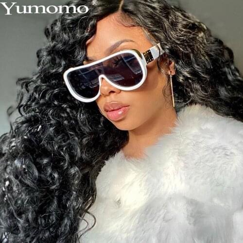 Fashion One-piece Sunglasses women Brand Designer Oversized Round Pilot Sun Glasses Men Shades Red Mirror Glasses Eyewear UV400