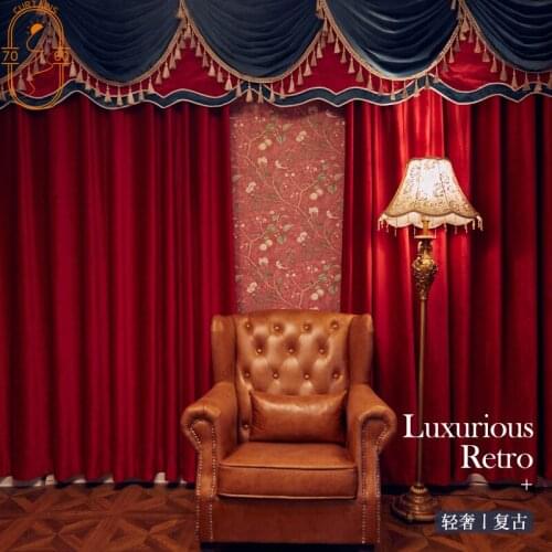 High-end European-style Curtains Luxury Curtains for Living Room and Bedroom Solid Color Shading Flannel Curtain Products