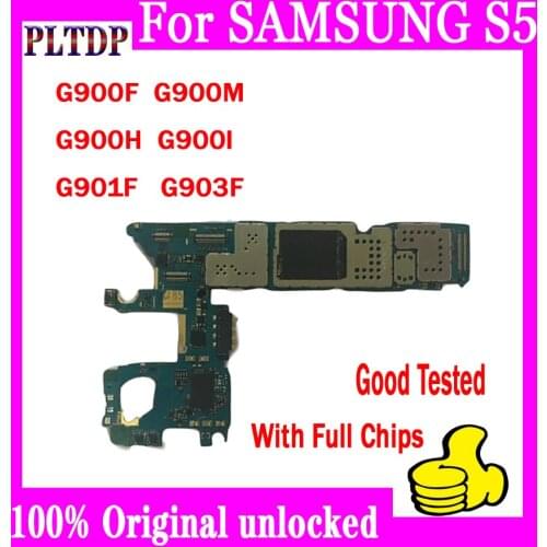 Factory Unlock For Samsung Galaxy S5 G900F G900M G900H G900I G901F G903F Motherboard,100% Original Logic board Tested Good Work