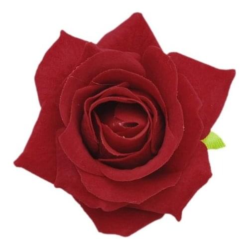 Women Velvet Cloth Rose Hair Clip Simulation Artificial Flower Corsage Brooch Pin Wedding Party Flamenco Dancer Hair Accessories