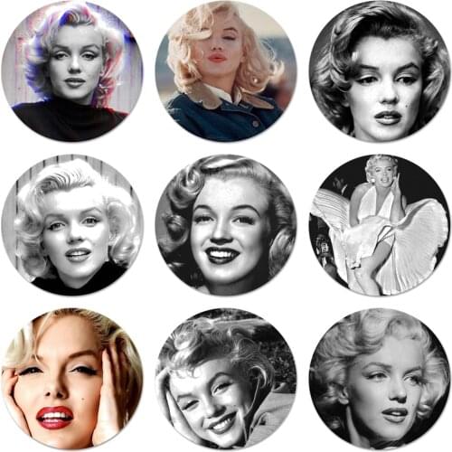 58mm marylin monroe tatooe glasses Icons Pins Badge Decoration Brooches Metal Badges For Backpack Decoration