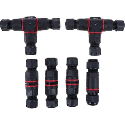 1pc IP67/IP68 Waterproof Connector T Shape 2/3Pin Cable Wire Gland Sleeve Connector Quick Connect Waterproof Connector