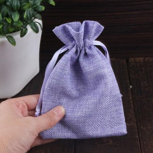 10*15 1000pcs Jute Drawstring Sacks gift bags with jewelry/Accessories/Cosmetic/wedding/christmas Linen pouch Packaging Bag