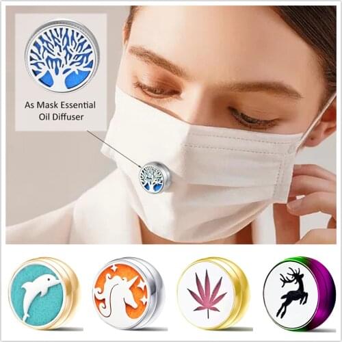 12mm Stainless Steel Face Clip Diffuser Brooch Essential Oil Aromatherapy Locket Jewelry Magnetic Buckle Free 10pads