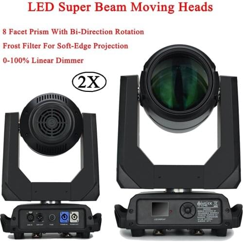 2Pcs/Lot NEW DJ Equipment 100W LED Super Beam Moving Head Light Electronic Focusing and 8 Facet Prism DJ Disco Moving Heads