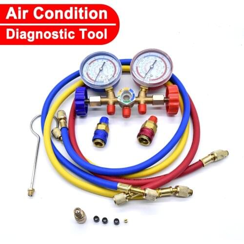 Auto Refrigerant H/L Quick Car HVAC A/C Refrigeration Kit Manifold Gauge Set Coupler Manifold Gauge Tool Set for R22 R12 R134A