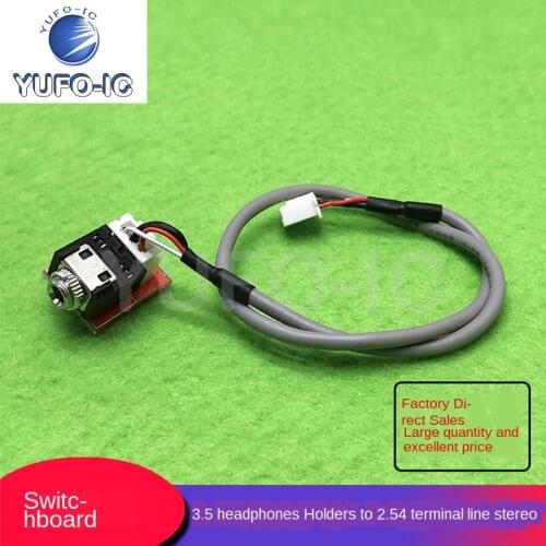 Free Ship 1PCS 3.5 Headphones Seat Go 2.54 Terminal Stereo Adapter Plate with about 300mm Shield