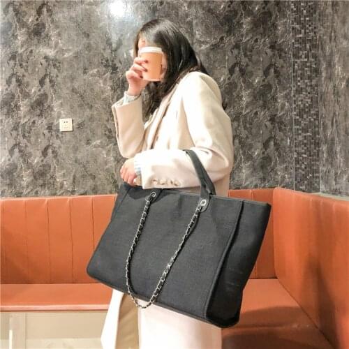 Big Size New Handbags Chains Shoulder Bags Ladies Fashion Brand Cotton Fabric Women Messenger Bags